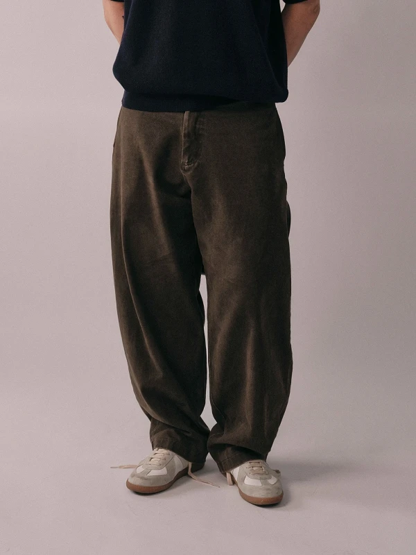 Quần Kaki Nâu Wash Form Ống Cong Barrel PANTS 06 - Quần Kaki Nâu Wash Form Ống Cong Barrel – De Basé