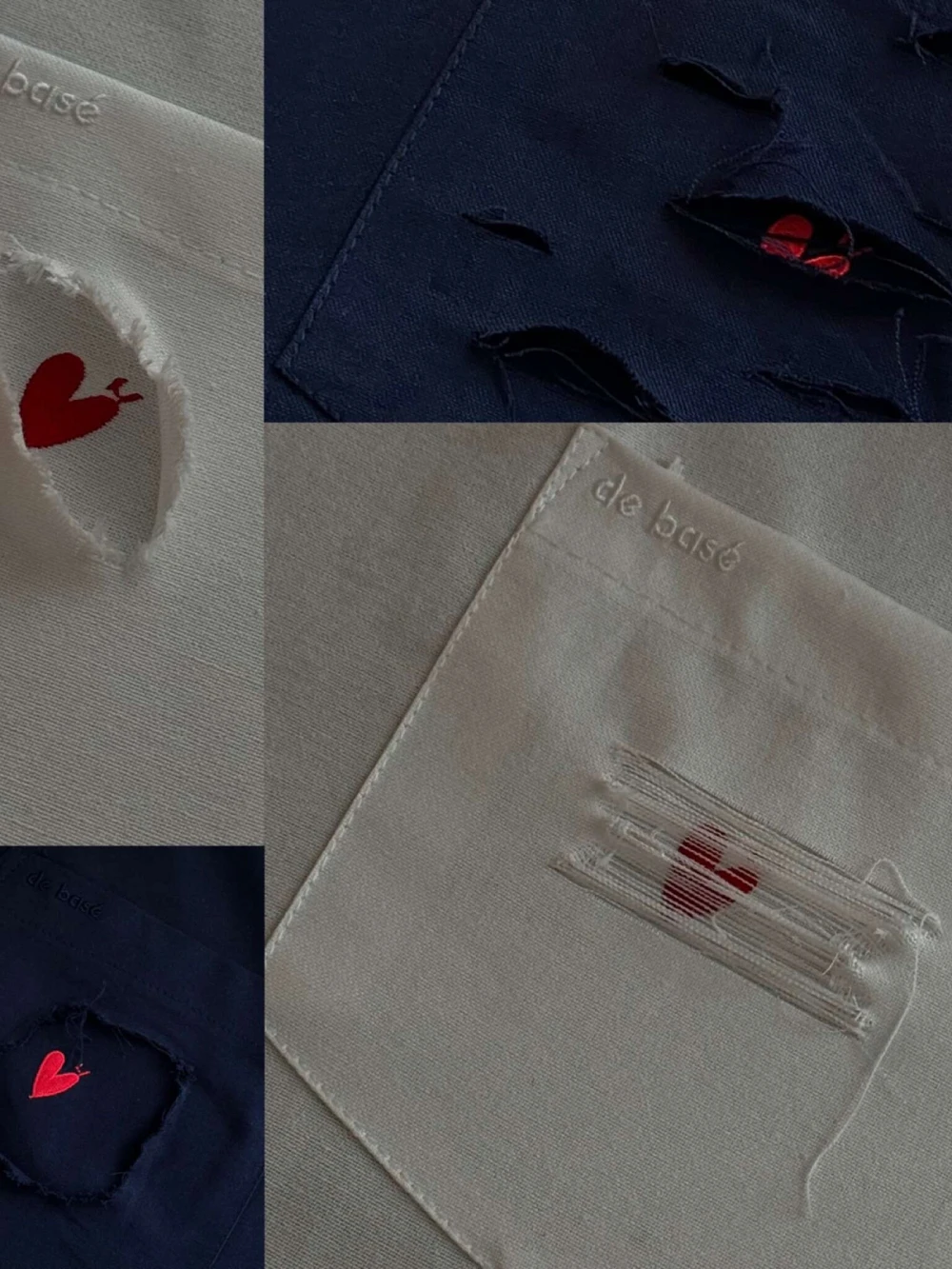 Sơ Mi Oxford Trái tim Oxford Shirt - Sơ Mi Oxford Trái tim – De Basé, màu trắng – ảnh 5