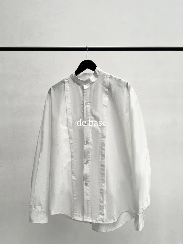 Sơ mi Trắng Cổ Trụ Sơ mi Trắng Cổ Trụ - Kai Shirt – De Basé