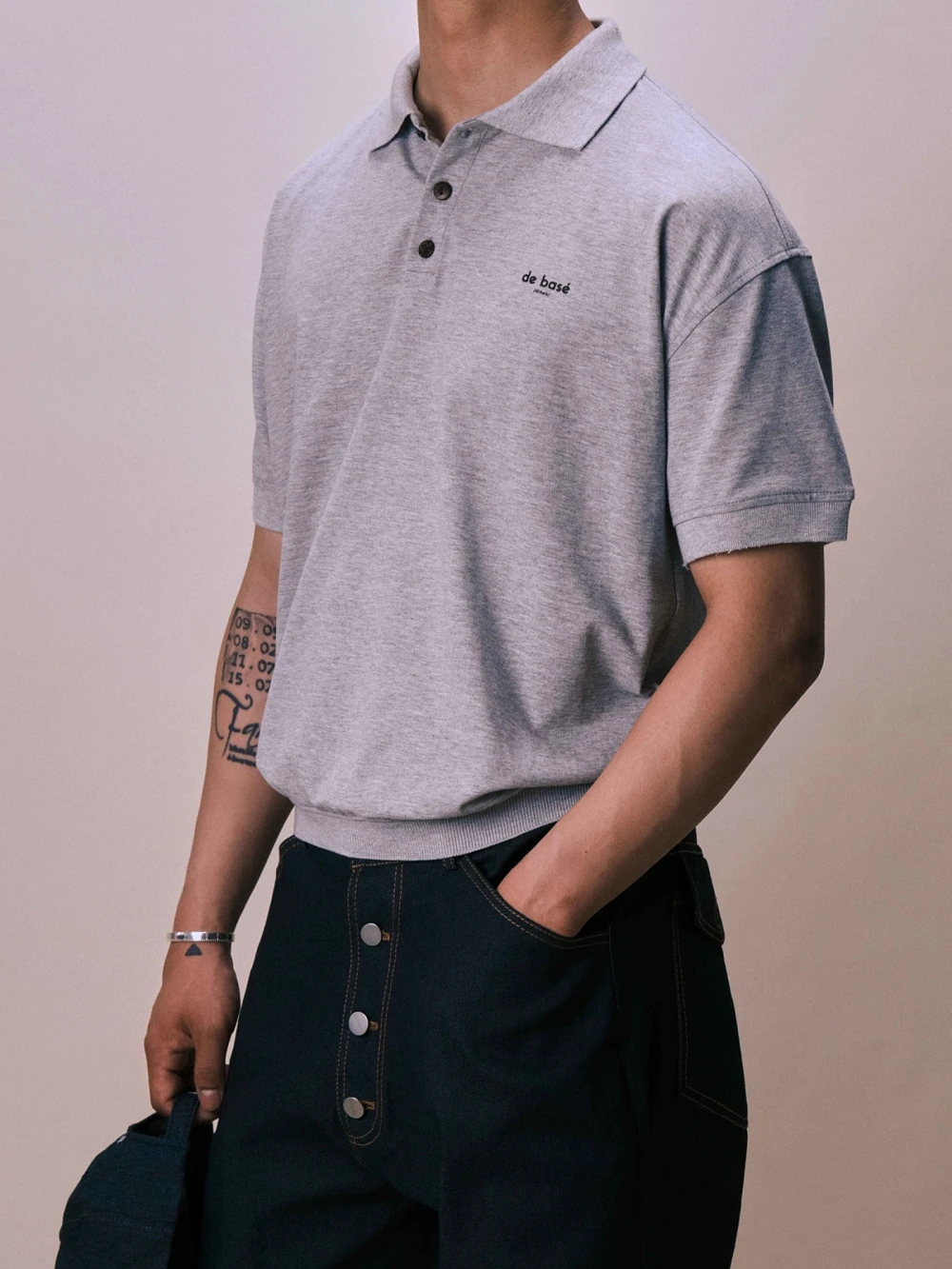 Logo POLO 01 - Áo Polo Logo Logo POLO 01 - Áo Polo Logo – De Basé, màu xám – ảnh 3
