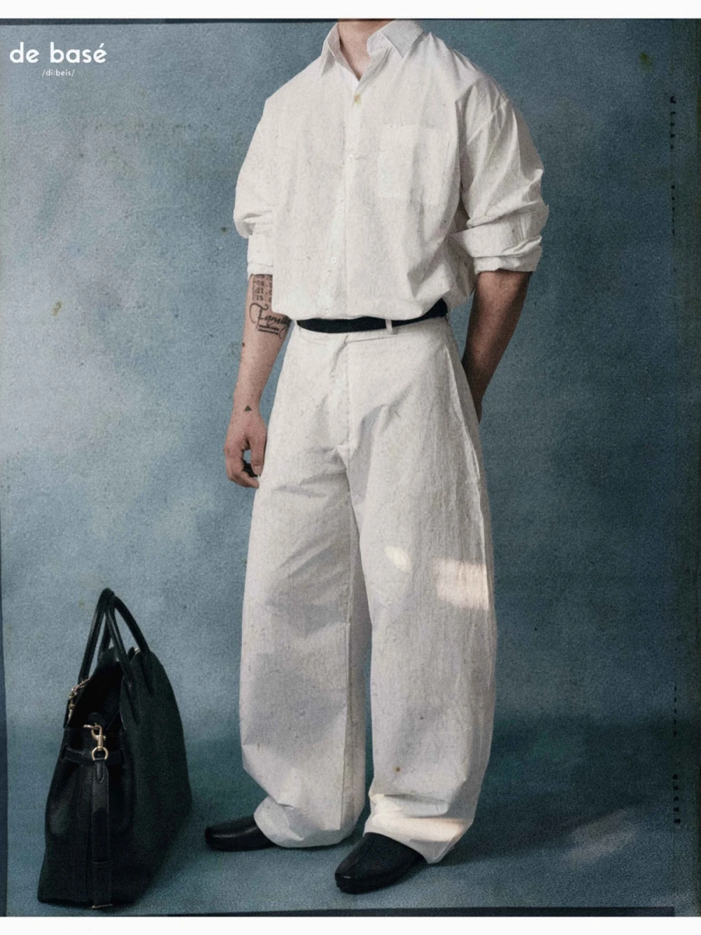 Quần Ống Rộng Form Barrel PANTS 03 - Quần Ống Rộng Form Barrel – De Basé, màu trắng – ảnh 4
