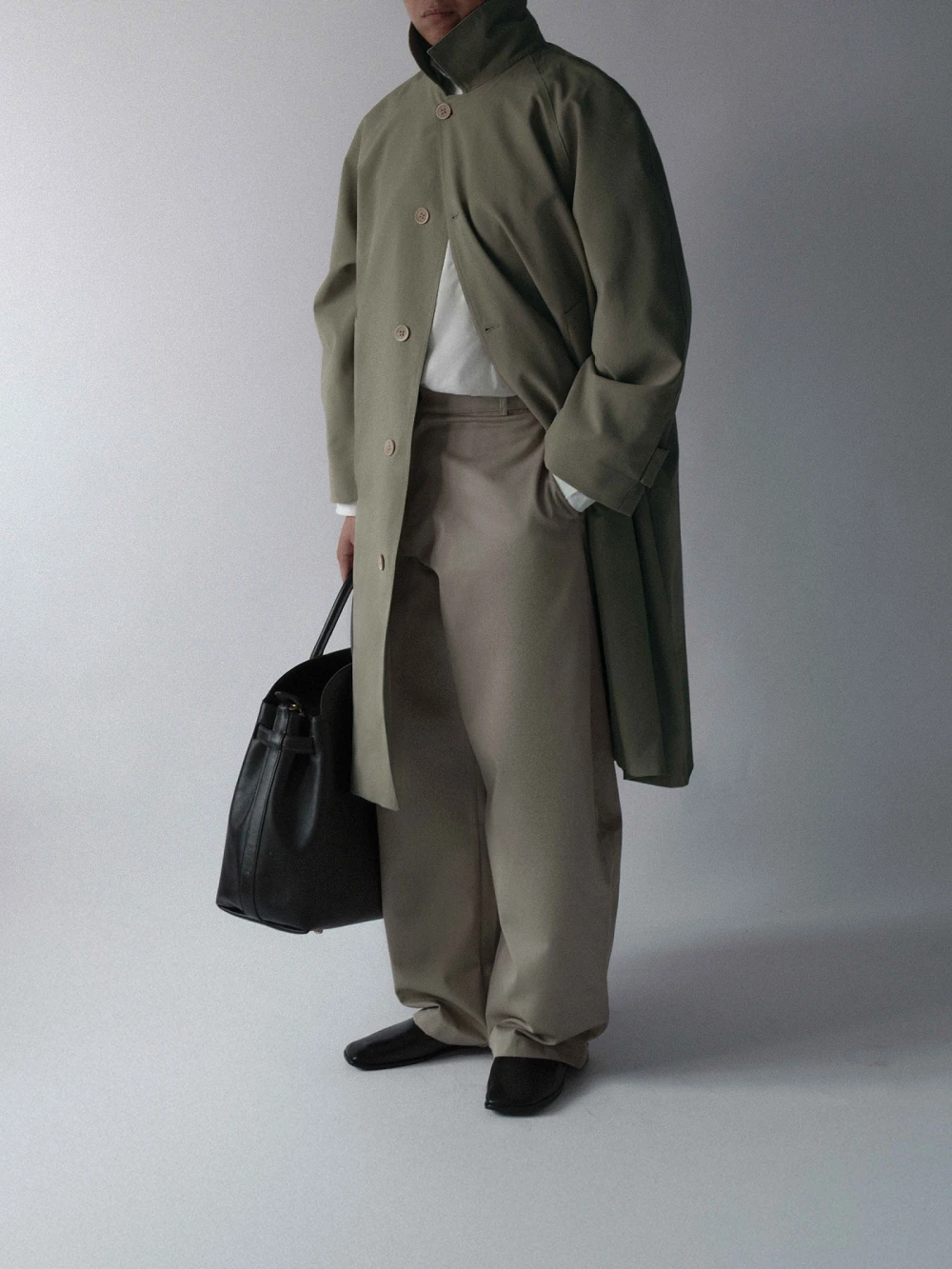Áo Khoác Kaki Dài Tay Cong TRENCH COAT 01 - Áo Khoác Kaki Dài Tay Cong – De Basé – ảnh 2