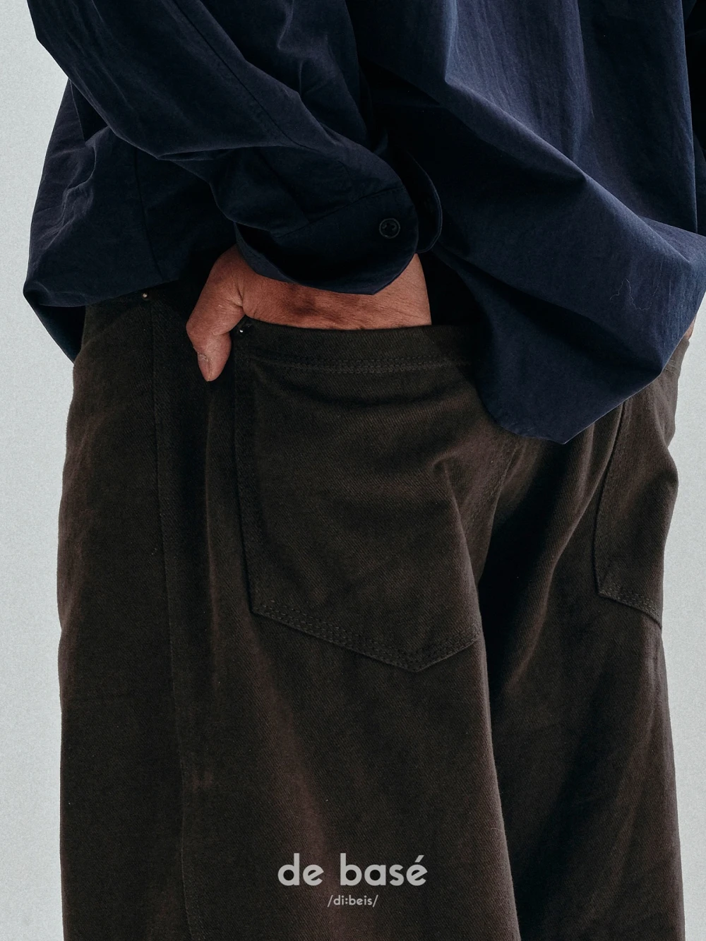 Quần Kaki Ống Cong 4 Màu PANTS 09 - Quần Kaki Ống Cong 4 Màu – De Basé, màu nâu – ảnh 8