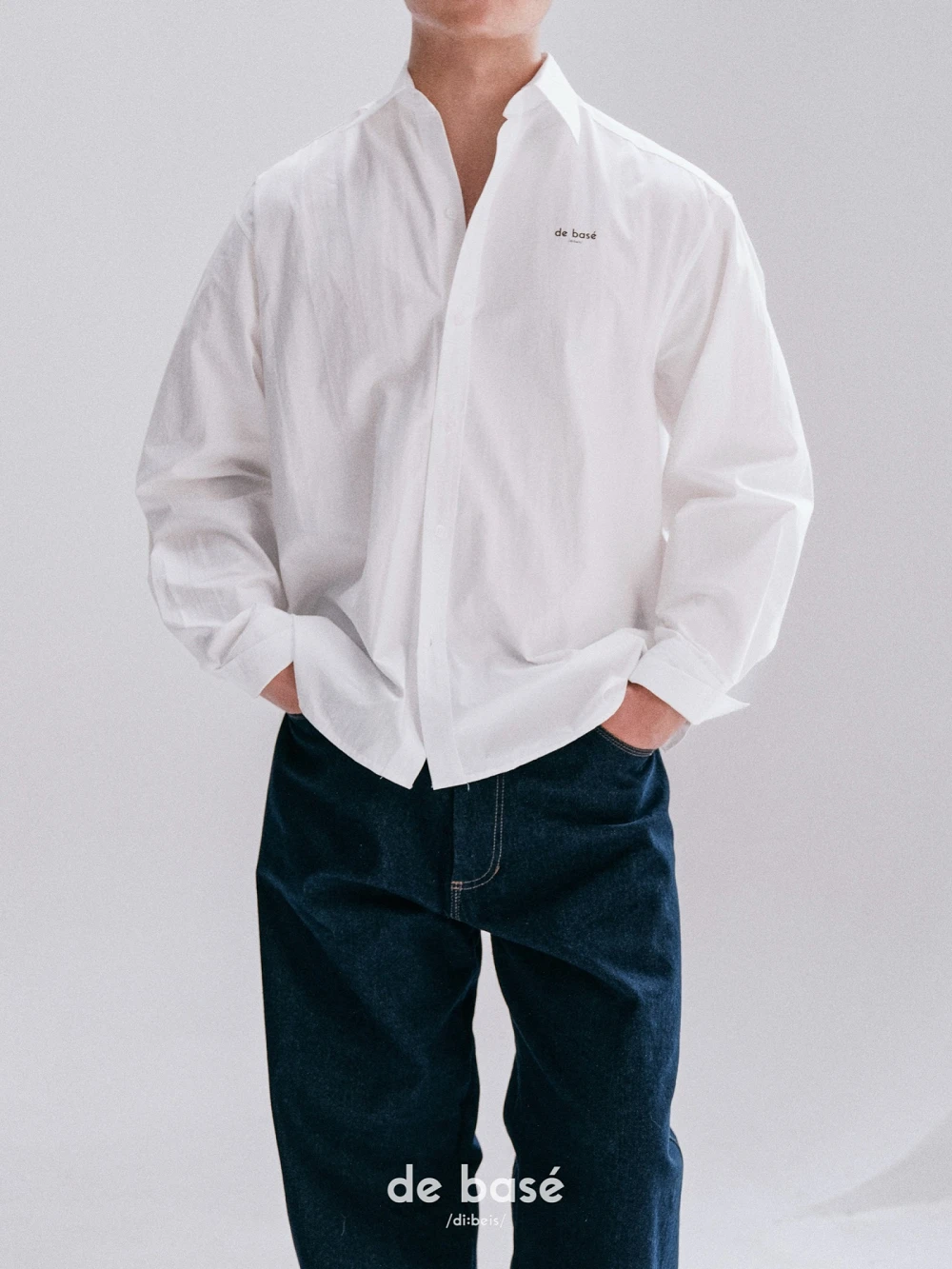 Áo Sơ Mi In Logo SHIRT 03 - Áo Sơ Mi In Logo – De Basé, màu trắng – ảnh 3