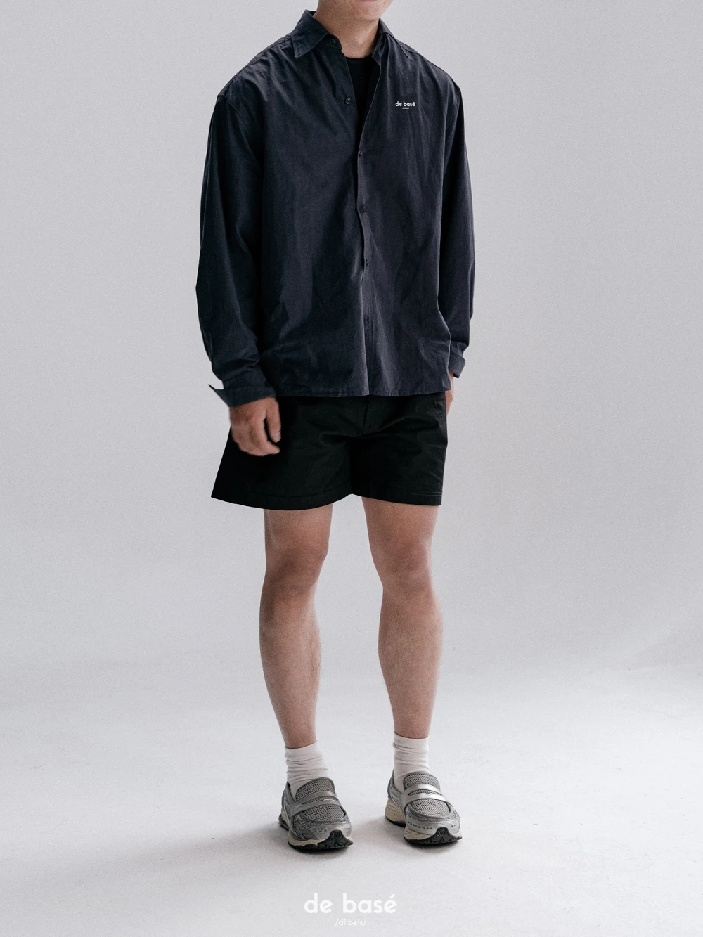 Áo Sơ Mi In Logo SHIRT 03 - Áo Sơ Mi In Logo – De Basé, màu xanh navy đậm – ảnh 5
