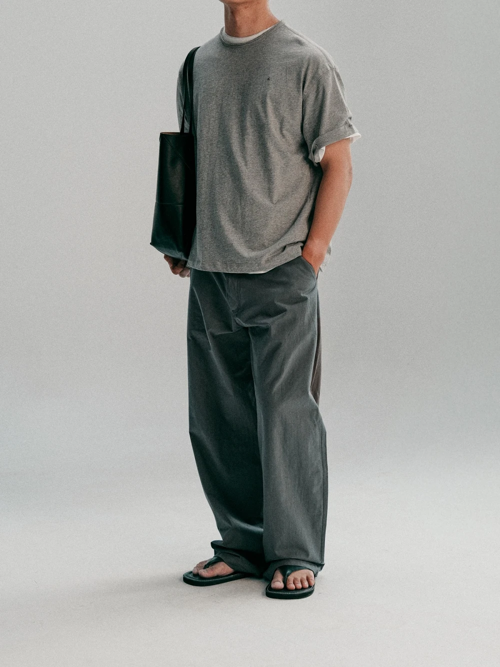Quần Kaki Cotton Xám Cúc Cạp Quần PANTS 10 - Quần Kaki Cotton Xám Cúc Cạp Quần – De Basé – ảnh 2