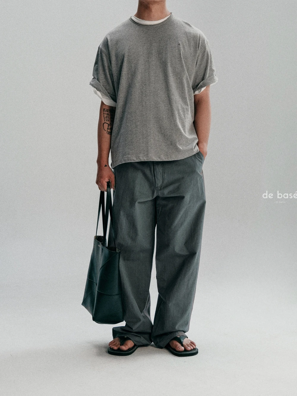 Quần Kaki Cotton Xám Cúc Cạp Quần PANTS 10 - Quần Kaki Cotton Xám Cúc Cạp Quần – De Basé – ảnh 5