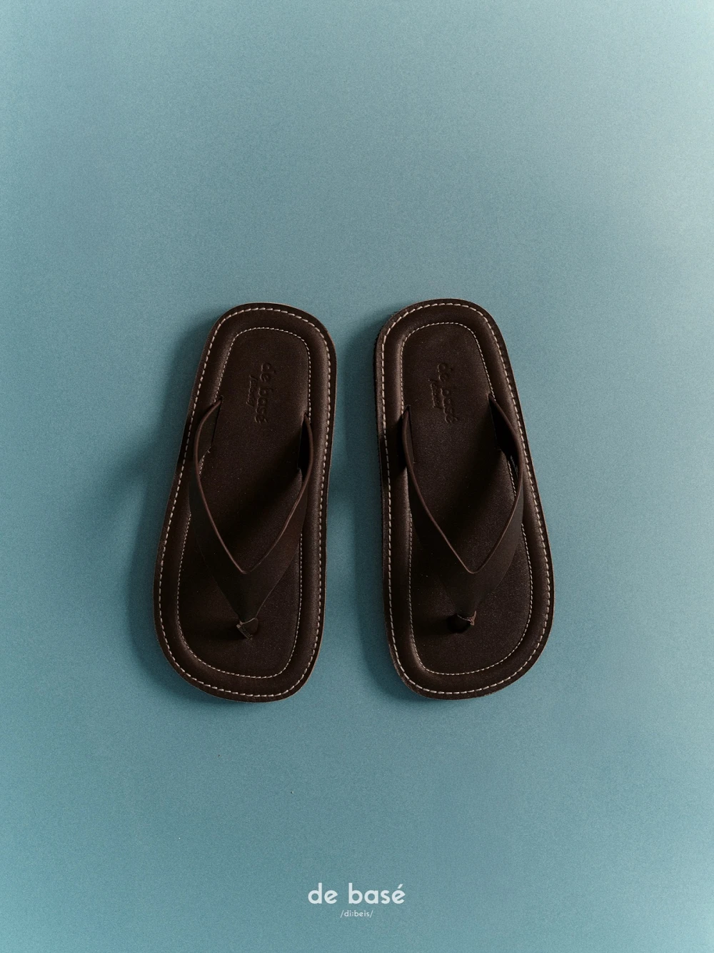 Dép Da Xỏ Ngón THONG SANDALS 01 - Dép Da Xỏ Ngón – De Basé, màu đen – ảnh 3