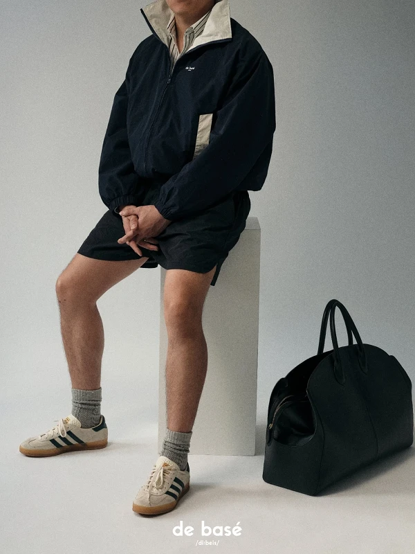 Áo Khoác Gió Nav Phối Trắng Kem JACKET 05 - Áo Khoác Gió Nav Phối Trắng Kem – De Basé