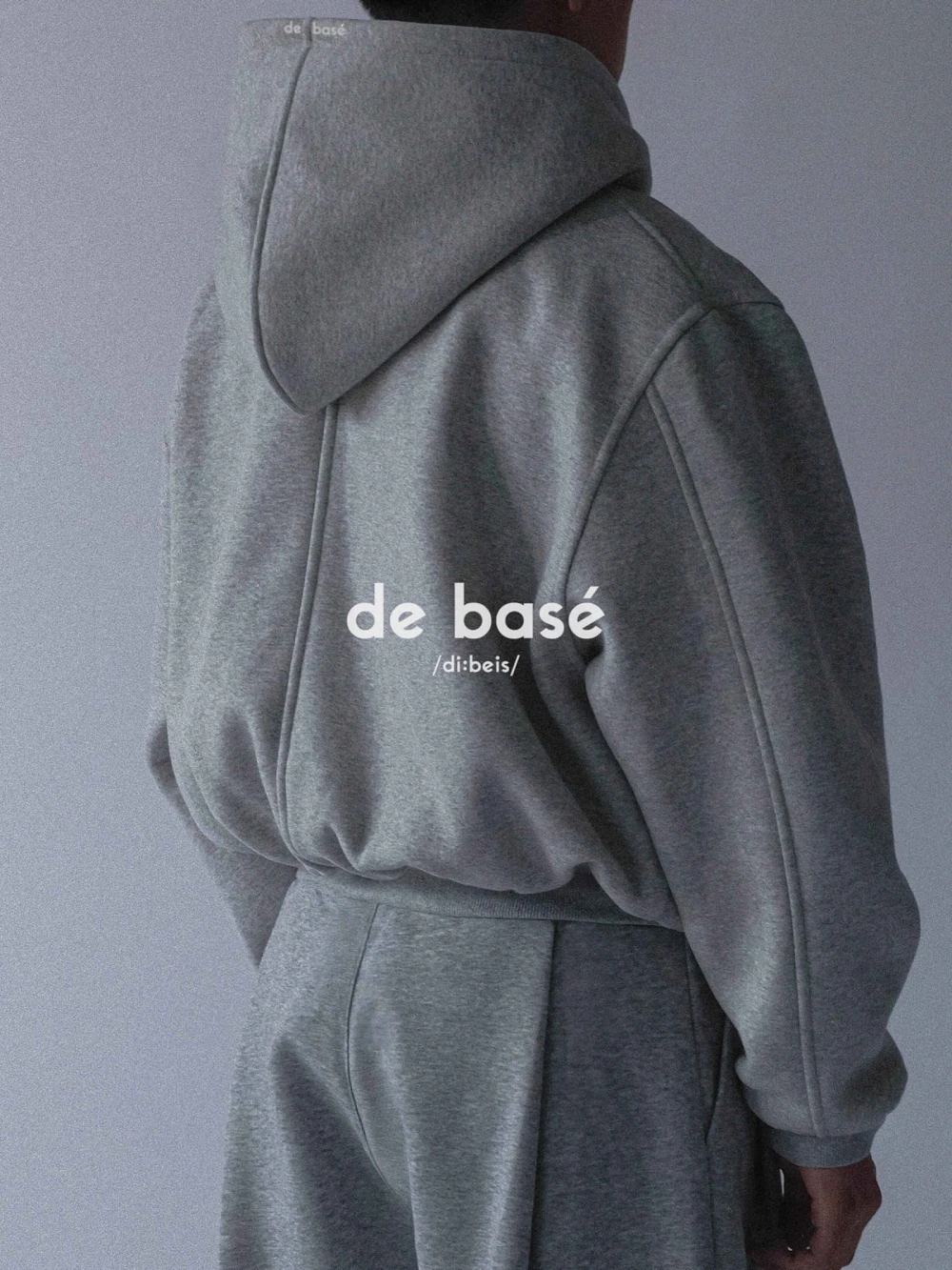 Áo Khoác Hoodie Zip Nỉ bông 440gsm ZIP-UP HOODIE 01 - Áo Khoác Hoodie Zip Nỉ bông 440gsm – De Basé, màu xám