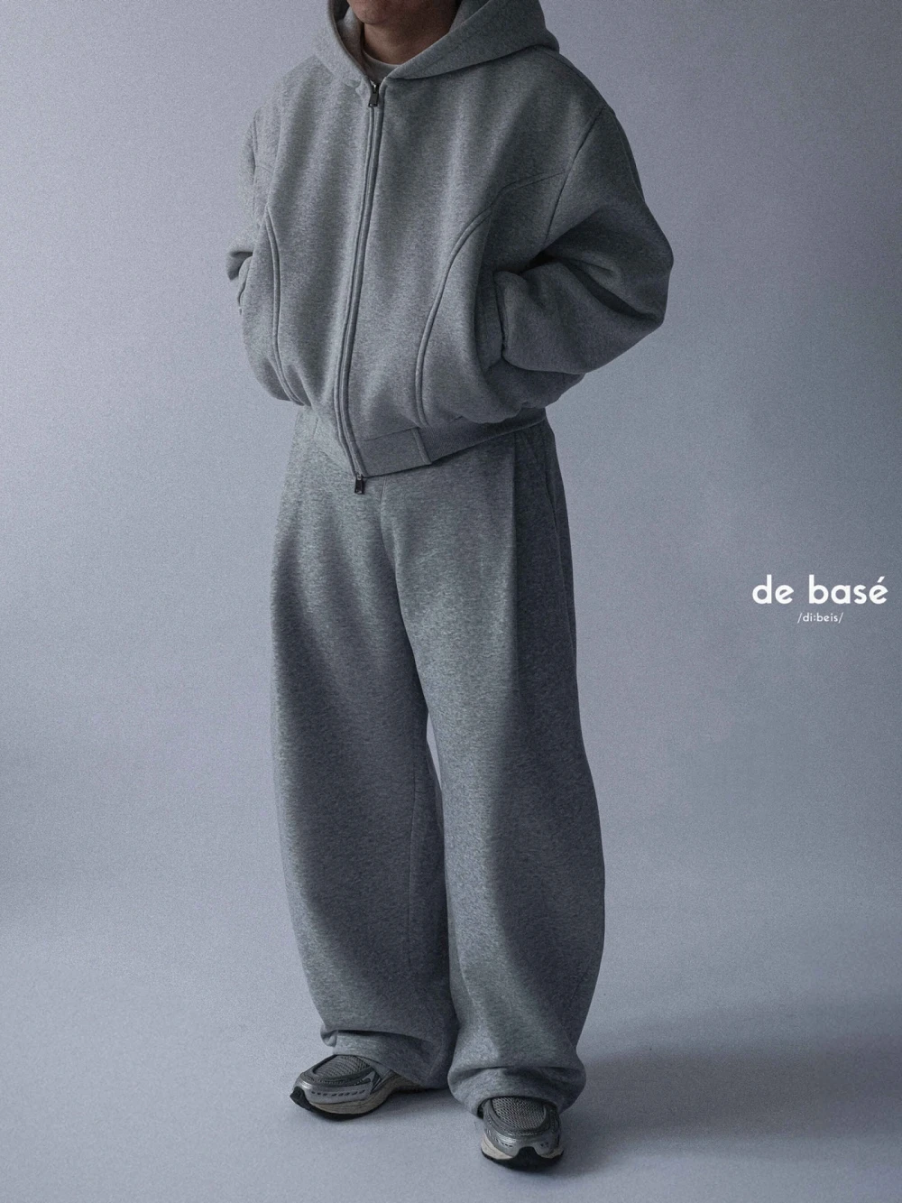 Áo Khoác Hoodie Zip Nỉ bông 440gsm ZIP-UP HOODIE 01 - Áo Khoác Hoodie Zip Nỉ bông 440gsm – De Basé, màu xám – ảnh 4