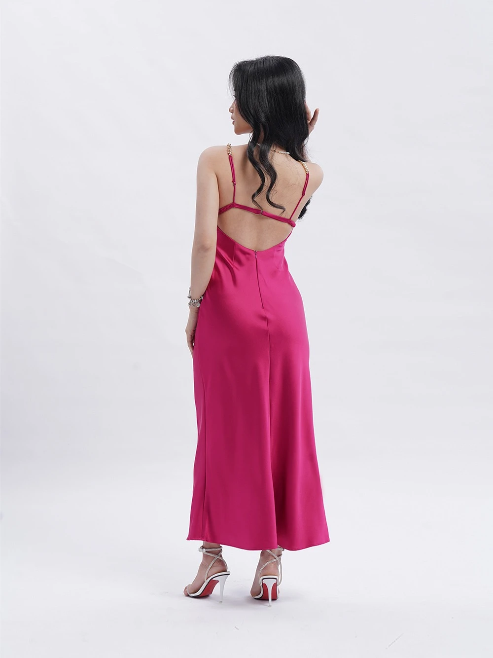 Đầm hai dây phối dây kim loại Hercule Dress – Lụa Là – ảnh 2