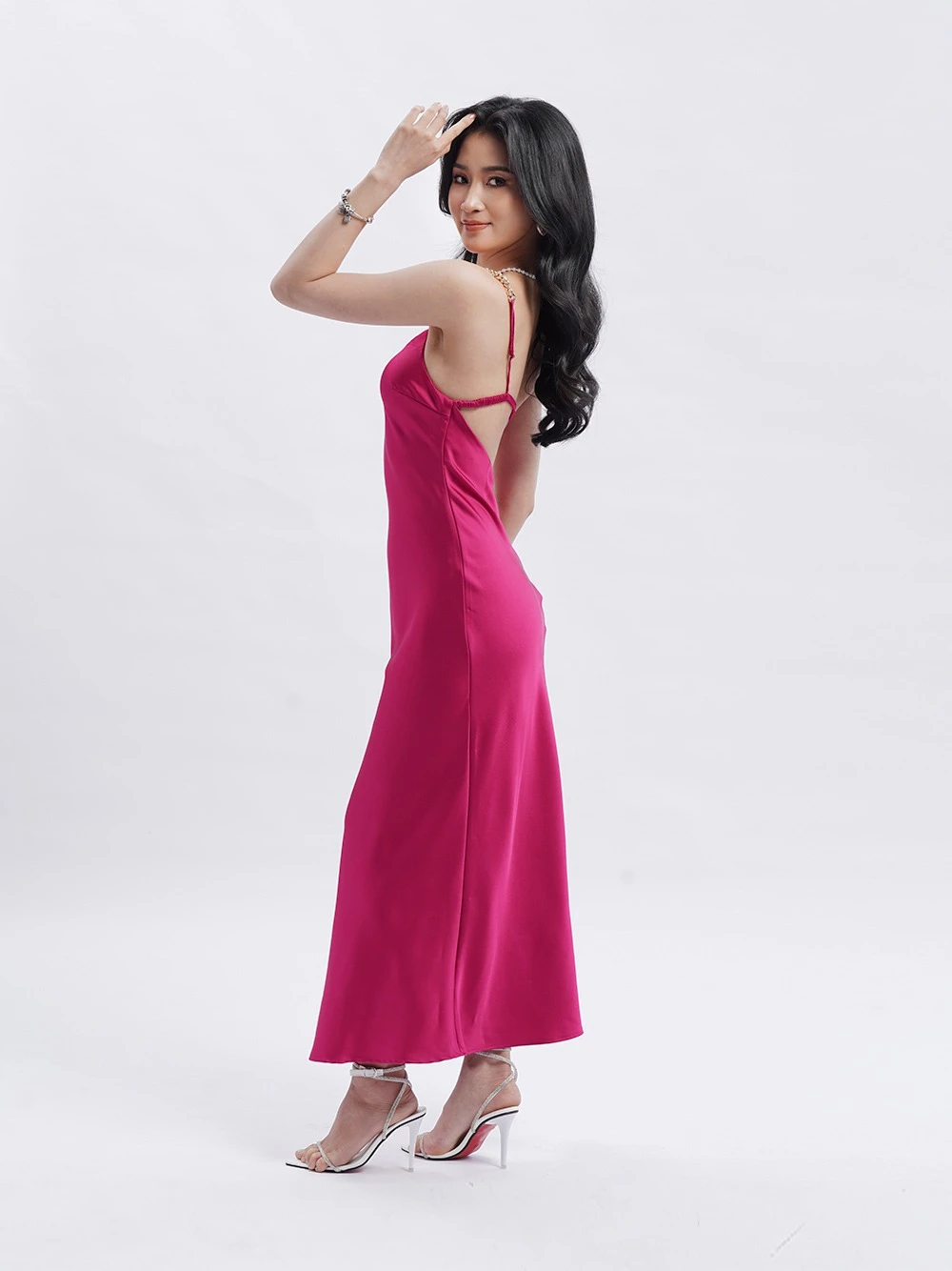 Đầm hai dây phối dây kim loại Hercule Dress – Lụa Là – ảnh 3