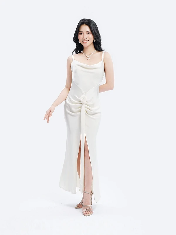 Đầm hai dây xoắn eo Indila Dress – Lụa Là