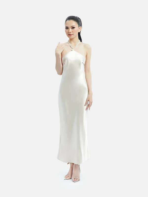 Đầm hai dây cổ yếm dự tiệc Kalina Dress – Lụa Là