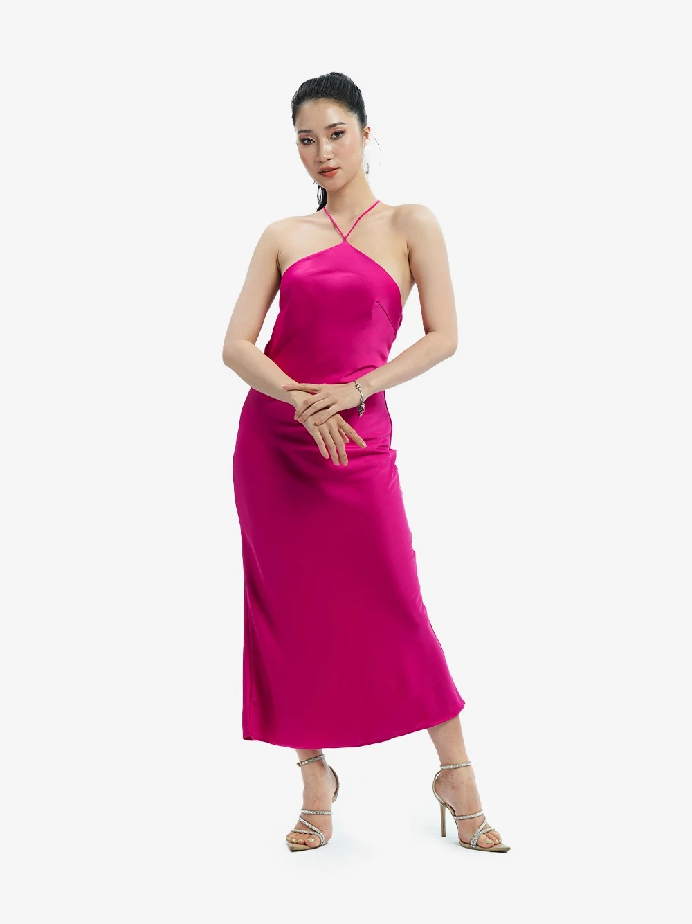 Đầm hai dây cổ yếm dự tiệc Kalina Dress – Lụa Là, màu hồng – ảnh 5