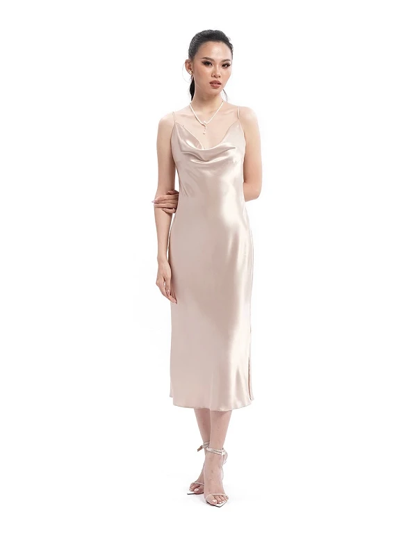 Đầm lụa body dáng dài cổ đổ Melita Dress – Lụa Là