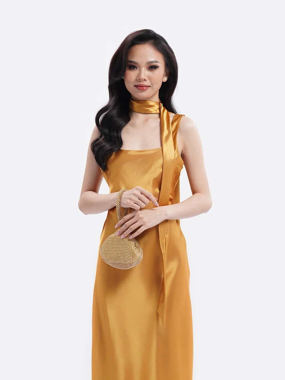 Đầm lụa dáng suông, cổ rộng Merlin Dress – Lụa Là – ảnh 4