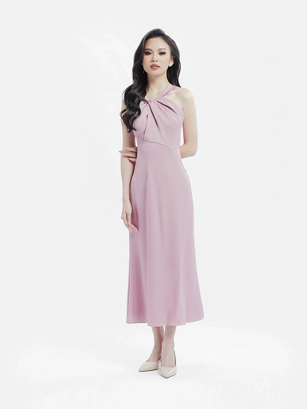 Đầm dạ hội cổ chéo Ouranos Dress – Lụa Là