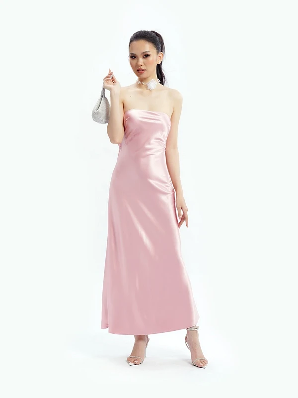 Đầm dạ hội lụa cúp ngực, lưng đổ, dáng dài Sophie Dress – Lụa Là